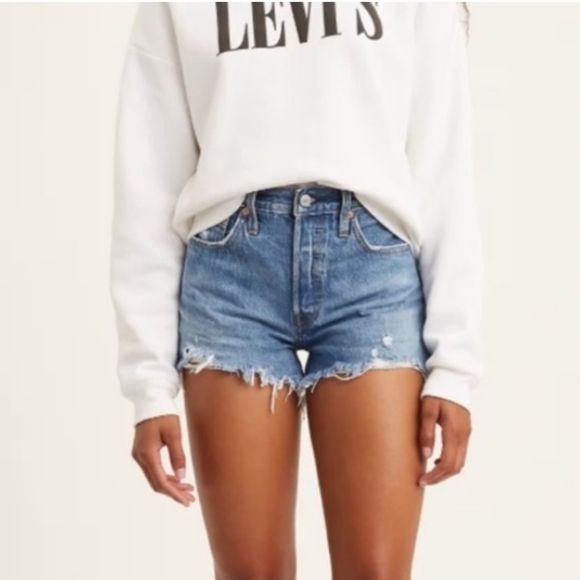 Levi's Pants - Levi’s Shorts High Rise Distressed Sz 27 Run Small Medium Wash